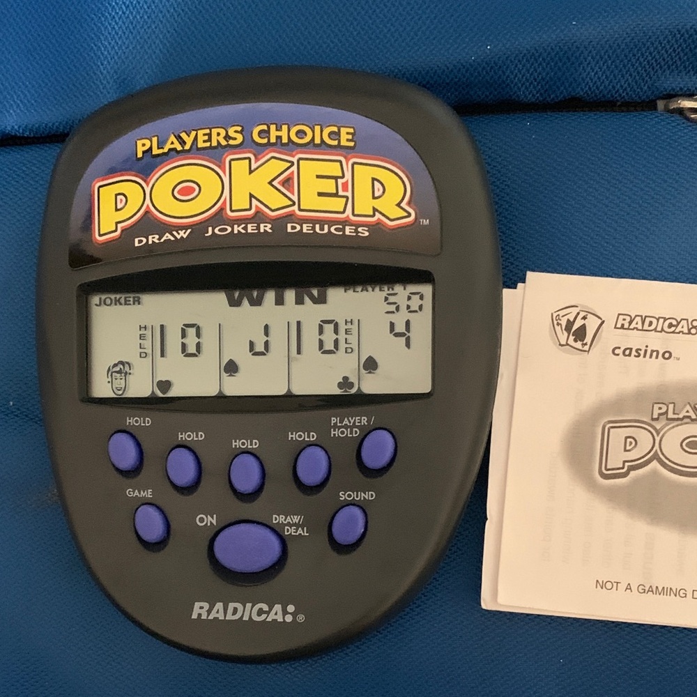Radica Black Handheld Poker Game 1980-1990s